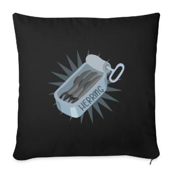 Herring sardines - Sofa pillowcase 17,3'' x 17,3'' (45 x 45 cm) - black - Front