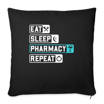 Mangez Sommeil Pharmacie Répétez Chemise Pharmacien - Housse de coussin décorative 45 x 45 cm - noir - Devant