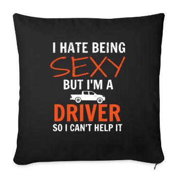 motorist - Sofa pillowcase 17,3'' x 17,3'' (45 x 45 cm) - black - Front