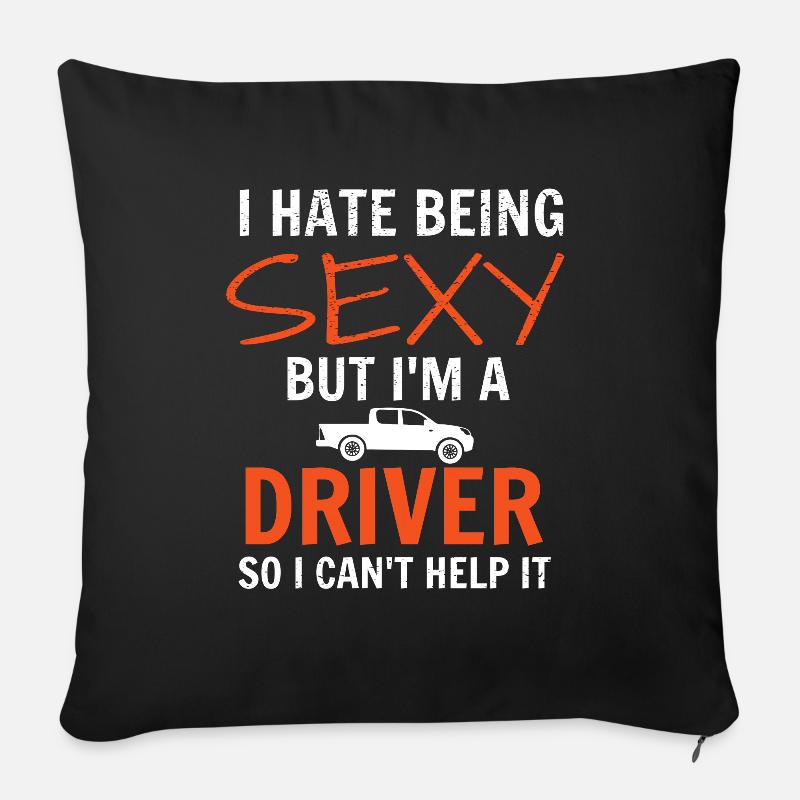 Autofahrer - Sofakissenbezug 45 x 45 cm - Schwarz