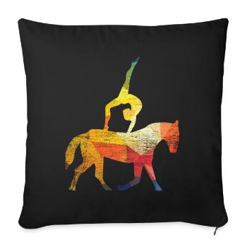 Vaulting equestrian gymnastics - Sofa pillowcase 17,3'' x 17,3'' (45 x 45 cm) - black - Front
