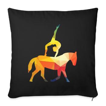 Vaulting Gymnastics Equestrian - Sofa pillowcase 17,3'' x 17,3'' (45 x 45 cm) - black - Front