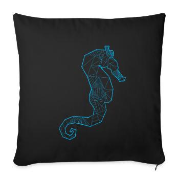 Seahorse ocean fish gift - Sofa pillowcase 17,3'' x 17,3'' (45 x 45 cm) - black - Front