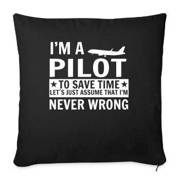 Pilot - Sofakissenbezug 45 x 45 cm - Schwarz - Vorne