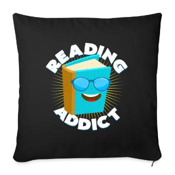Addict de lecture | Livres lus Bookaholic Gift - Housse de coussin décorative 45 x 45 cm - noir - Devant