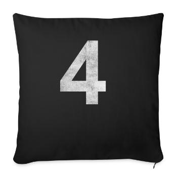 The number 4 - Sofa pillowcase 17,3'' x 17,3'' (45 x 45 cm) - black - Front