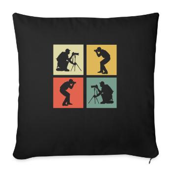 Photography - Sofa pillowcase 17,3'' x 17,3'' (45 x 45 cm) - black - Front