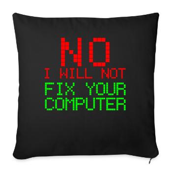Informatique Software Engineer Programmer Code - Housse de coussin décorative 45 x 45 cm - noir - Devant