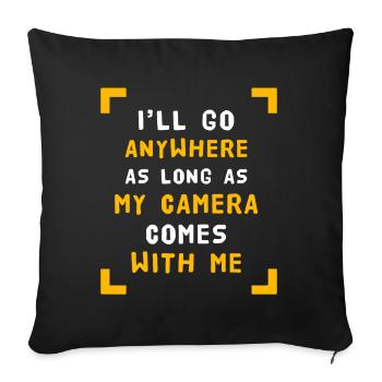 Photographe caméra photo caméra cadeau de caméra - Housse de coussin décorative 45 x 45 cm - noir - Devant