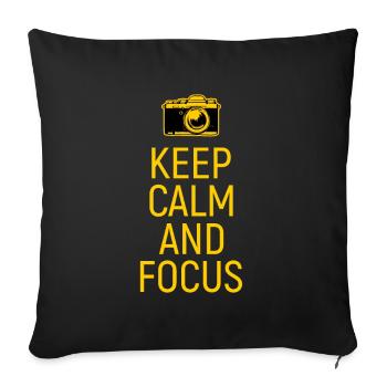 Keep Calm and Focus photo photo cadeau - Housse de coussin décorative 45 x 45 cm - noir - Devant