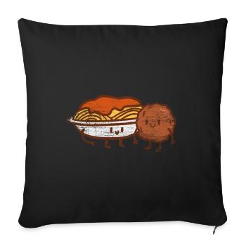 Spaghetti meatballs pasta - Sofa pillowcase 17,3'' x 17,3'' (45 x 45 cm) - black - Front
