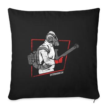 Exterminator pest gift - Sofa pillowcase 17,3'' x 17,3'' (45 x 45 cm) - black - Front