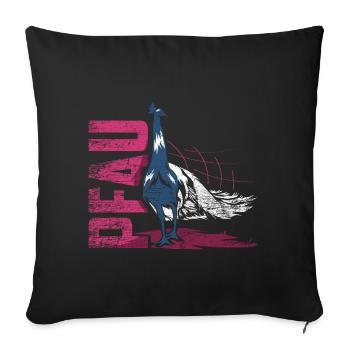 Peacock peahen bird - Sofa pillowcase 17,3'' x 17,3'' (45 x 45 cm) - black - Front