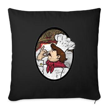 Spaghetti chef gift - Sofa pillowcase 17,3'' x 17,3'' (45 x 45 cm) - black - Front