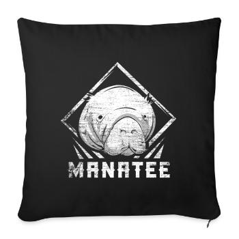 Manatee Dugong Gift - Sofa pillowcase 17,3'' x 17,3'' (45 x 45 cm) - black - Front