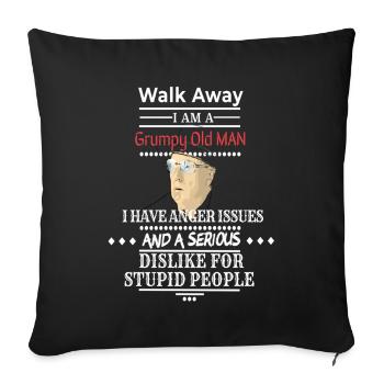 Grumpy old man - Gift - Grandpa - Sofa pillowcase 17,3'' x 17,3'' (45 x 45 cm) - black - Front