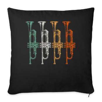 Trumpet - Sofa pillowcase 17,3'' x 17,3'' (45 x 45 cm) - black - Front