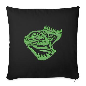 Iguana lizard - Sofa pillowcase 17,3'' x 17,3'' (45 x 45 cm) - black - Front