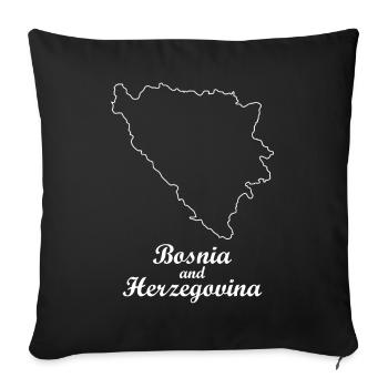Bosnia and Herzegovina map - Sofa pillowcase 17,3'' x 17,3'' (45 x 45 cm) - black - Front