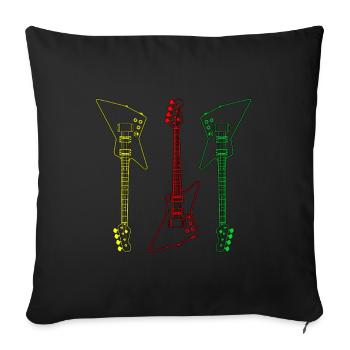 Guitare - guitare basse guitare guitare électrique - Housse de coussin décorative 45 x 45 cm - noir - Devant