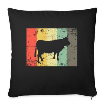 vache - Housse de coussin décorative 45 x 45 cm - noir - Devant