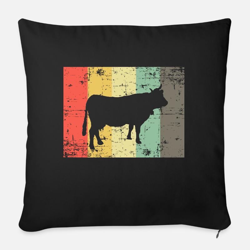 Kuh - Sofakissenbezug 45 x 45 cm - Schwarz