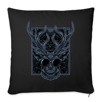 Deer antlers - Sofa pillowcase 17,3'' x 17,3'' (45 x 45 cm) - black - Front