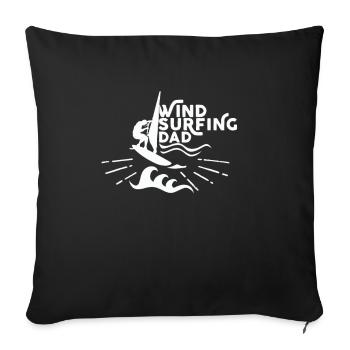 Planche à voile Surfeur Windsurfing Cadeaux - Housse de coussin décorative 45 x 45 cm - noir - Devant