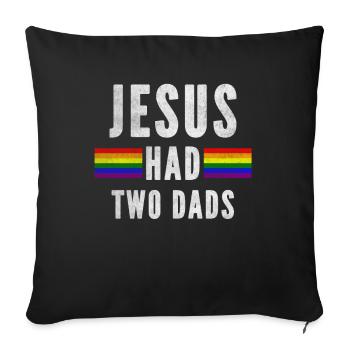 Jésus avait deux pères - Housse de coussin décorative 45 x 45 cm - noir - Devant