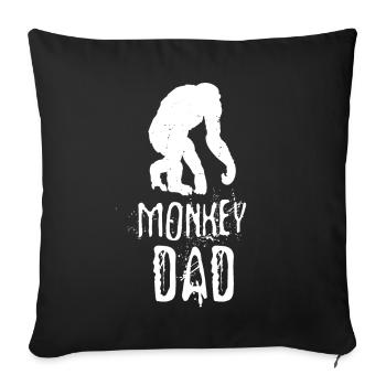 Singe papa père singe gorille chimpanzé - Housse de coussin décorative 45 x 45 cm - noir - Devant