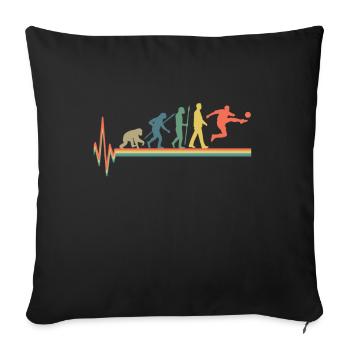 Evolution Herzschlag Fussball - Soccer Heartbeat - Sofakissenbezug 45 x 45 cm - Schwarz - Vorne