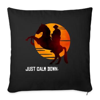 Red Dead Redemption Juste Calme T-shirt Red Horse - Housse de coussin décorative 45 x 45 cm - noir - Devant