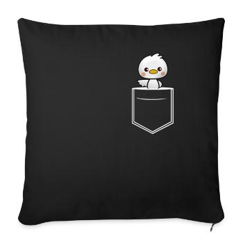 Breast pocket duck - Sofa pillowcase 17,3'' x 17,3'' (45 x 45 cm) - black - Front