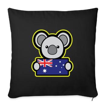 Koala Australien Geschenk Kinder Weihnachten - Sofakissenbezug 45 x 45 cm - Schwarz - Vorne