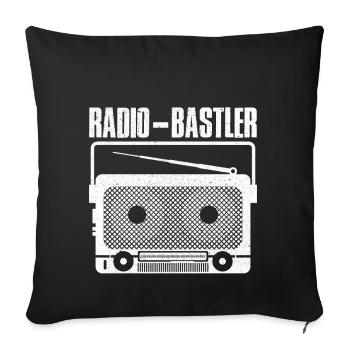 Radio amateur - Housse de coussin décorative 45 x 45 cm - noir - Devant