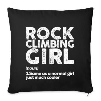 Rock Climbing Girl - Sofa pillowcase 17,3'' x 17,3'' (45 x 45 cm) - black - Front