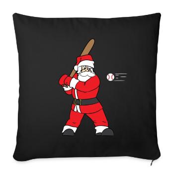"Baseball Santa Christmas" TStückentwurf. - Sofakissenbezug 45 x 45 cm - Schwarz - Vorne