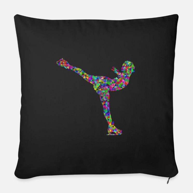 Eiskunstlauf Schlittschuh - Sofakissenbezug 45 x 45 cm - Schwarz