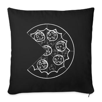 Morceaux de pizza - Grand (partie 1) - Housse de coussin décorative 45 x 45 cm - noir - Devant