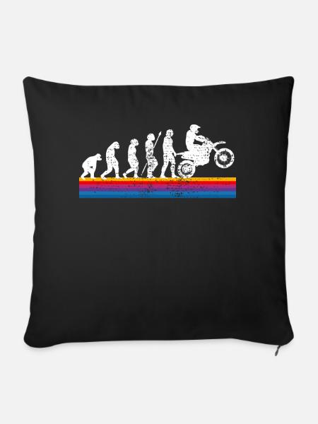 Motocross Dirtbike Evolution - Sofakissenbezug 45 x 45 cm - Schwarz