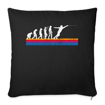 Fechten Evolution - Sofakissenbezug 45 x 45 cm - Schwarz - Vorne