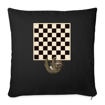 Échiquier Joueur d'échecs Joueur d'échecs Cadeau - Housse de coussin décorative 45 x 45 cm - noir - Devant