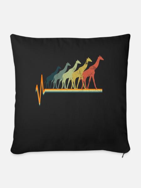 giraffe - Sofa pillowcase 17,3'' x 17,3'' (45 x 45 cm) - black