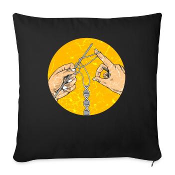DNA DNS Erbgut stricken häkeln Biologie Science - Sofakissenbezug 45 x 45 cm - Schwarz - Vorne