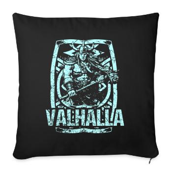 Vikings Thor Odin Valhalla Scandinavie Suède - Housse de coussin décorative 45 x 45 cm - noir - Devant