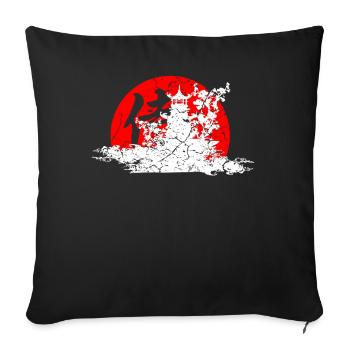 Asia China Japan font sign luck house flower - Sofa pillowcase 17,3'' x 17,3'' (45 x 45 cm) - black - Front