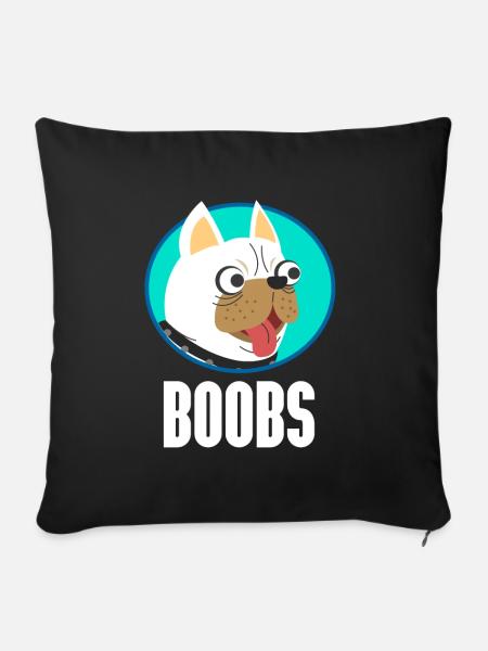 Boobs - Hund - Sofakissenbezug 45 x 45 cm - Schwarz