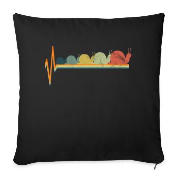 Snail heartbeat love - Sofa pillowcase 17,3'' x 17,3'' (45 x 45 cm) - black - Front