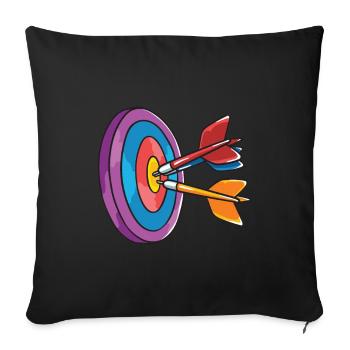 Tolles Dart Dartpfeil Darts Dartspieler Geschenk - Sofakissenbezug 45 x 45 cm - Schwarz - Vorne