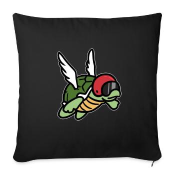 turtle - Sofa pillowcase 17,3'' x 17,3'' (45 x 45 cm) - black - Front